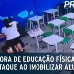 Vídeo mostra professora imobilizando autor de ataque em escola de SP | Primeiro Impacto (27/03/23)