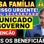 12/04🚨URGENTE! FAÇA ISSO AGORA PARA NÃO PERDER SEU BOLSA FAMÍLIA! AVISO NIS 1,2,3,4,5,6,7,8,9,0