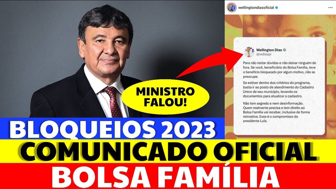 🚨Saiu COMUNICADO oficial do MINISTRO | BENEFICIÁRIOS do BOLSA FAMÍLIA BLOQUEADOS começam a RECEBER!