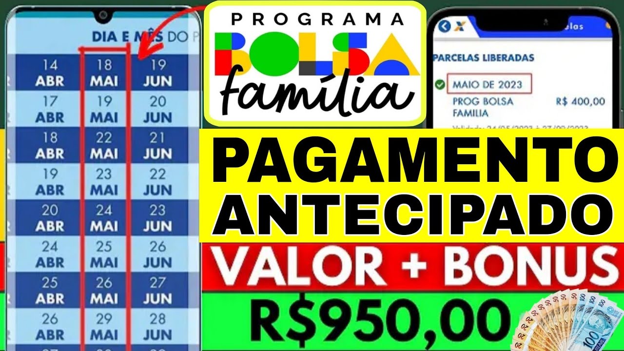 14/05💰PAGAMENTO ANTECIPADO DE MAIO 2023 do BOLSA FAMÍLIA | R$600 + BÔNUS = R$950 | CALENDÁRIO OFICIA