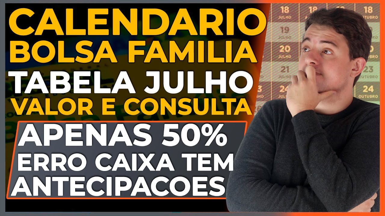 CALENDÁRIO DO BOLSA FAMÍLIA JULHO: Tabela, erro no Caixa Tem, valor menor e "só milagre"