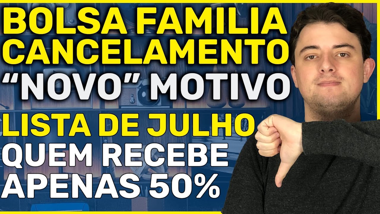 [BOLSA FAMÍLIA JULHO] "Novo" cancelamento em julho; Lista de quem recebe metade (50%)